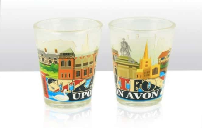 Stratford Upon Avon Skyline Scene Shot Glass - britishsouvenirs