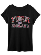 Load image into Gallery viewer, Ladies T-Shirt York Embroidered-Black