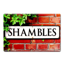 Load image into Gallery viewer, Tin magnet York shambles Road sign | York shop