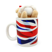 Load image into Gallery viewer, Union Jack Mug with Stuffed Bull Dog