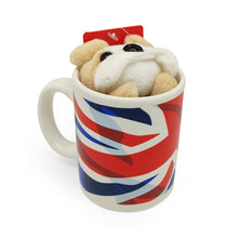 Load image into Gallery viewer, Union Jack Mug with Stuffed Bull Dog
