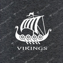 Load image into Gallery viewer, Viking Long Boat Embroidered T-Shirt- Charcoal Melange - Britishsouvenirs