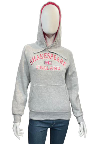 Shakespeare Hoodie Grey With Pink Hood