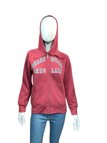 Shakespeare zipped Hoodie Maroon