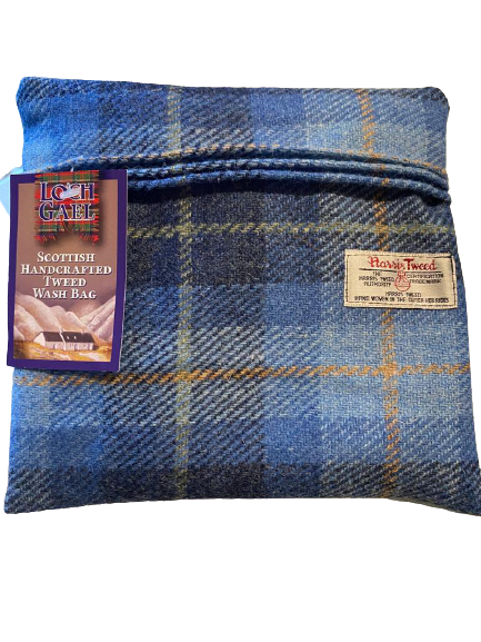 Harris Tweed Make-Up Bag Light Blue