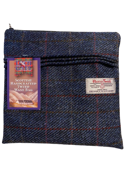 Harris Tweed Make-Up Bag Navy Blue