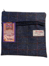 Load image into Gallery viewer, Harris Tweed Make-Up Bag Navy Blue