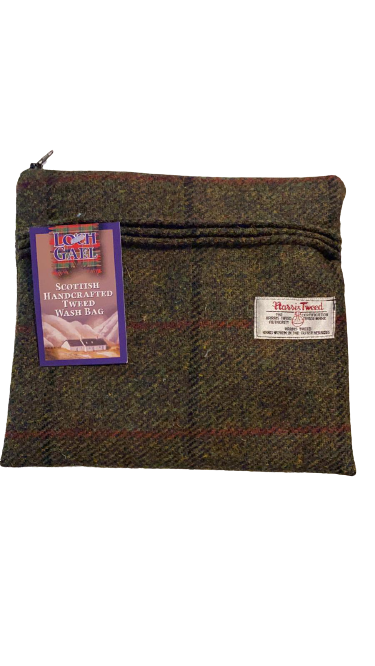 Harris Tweed Make Up Bag Green