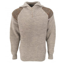 Load image into Gallery viewer, Chunky Quarter Zip Neck Sweater With Harris Tweed Patches
