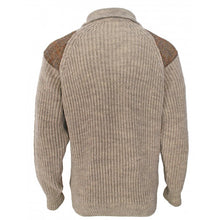 Load image into Gallery viewer, Chunky Quarter Zip Neck Sweater With Harris Tweed Patches