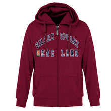 Load image into Gallery viewer, Shakespeare zipped Hoodie Maroon