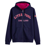 Sweatshirt Liverpool England Navy Pink Zipper Youth