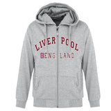 Sweatshirt Liverpool England Grey Maroon Zipper Adult