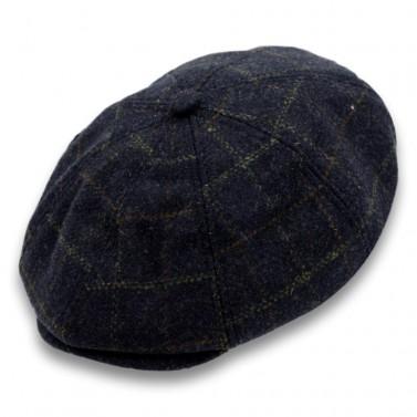 Peaky Stud Cap Blue Tweed