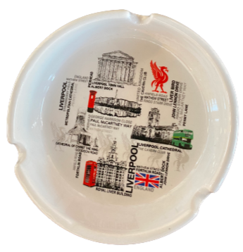 Liverpool Street Name Ceramic White Ashtray