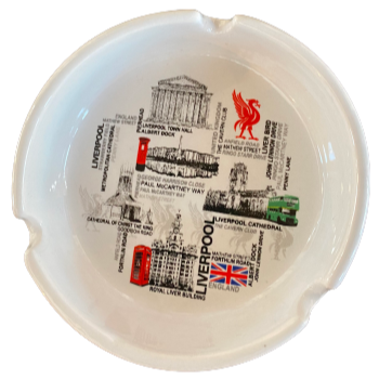 Liverpool Street Name Ceramic White Ashtray
