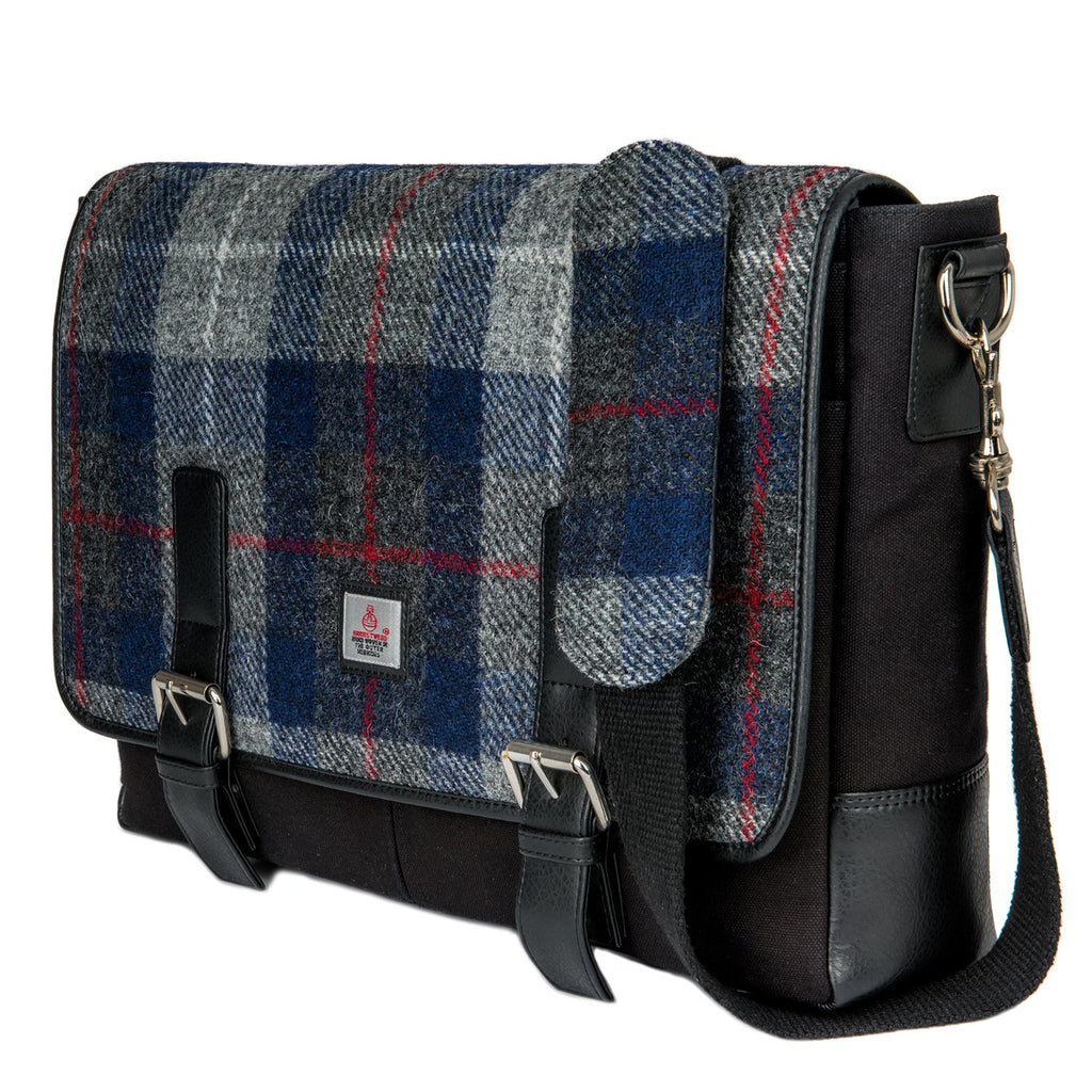 Harris Tweed Messenger Bag (Blue Check)