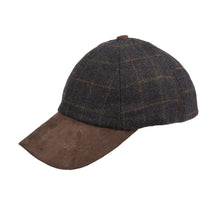 Load image into Gallery viewer, Tweed Suede Baseball Cap-Blue Check - britishsouvenirs
