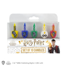 Load image into Gallery viewer, Set of 10 Hogwarts Houses Harry Potter Birthday Candles