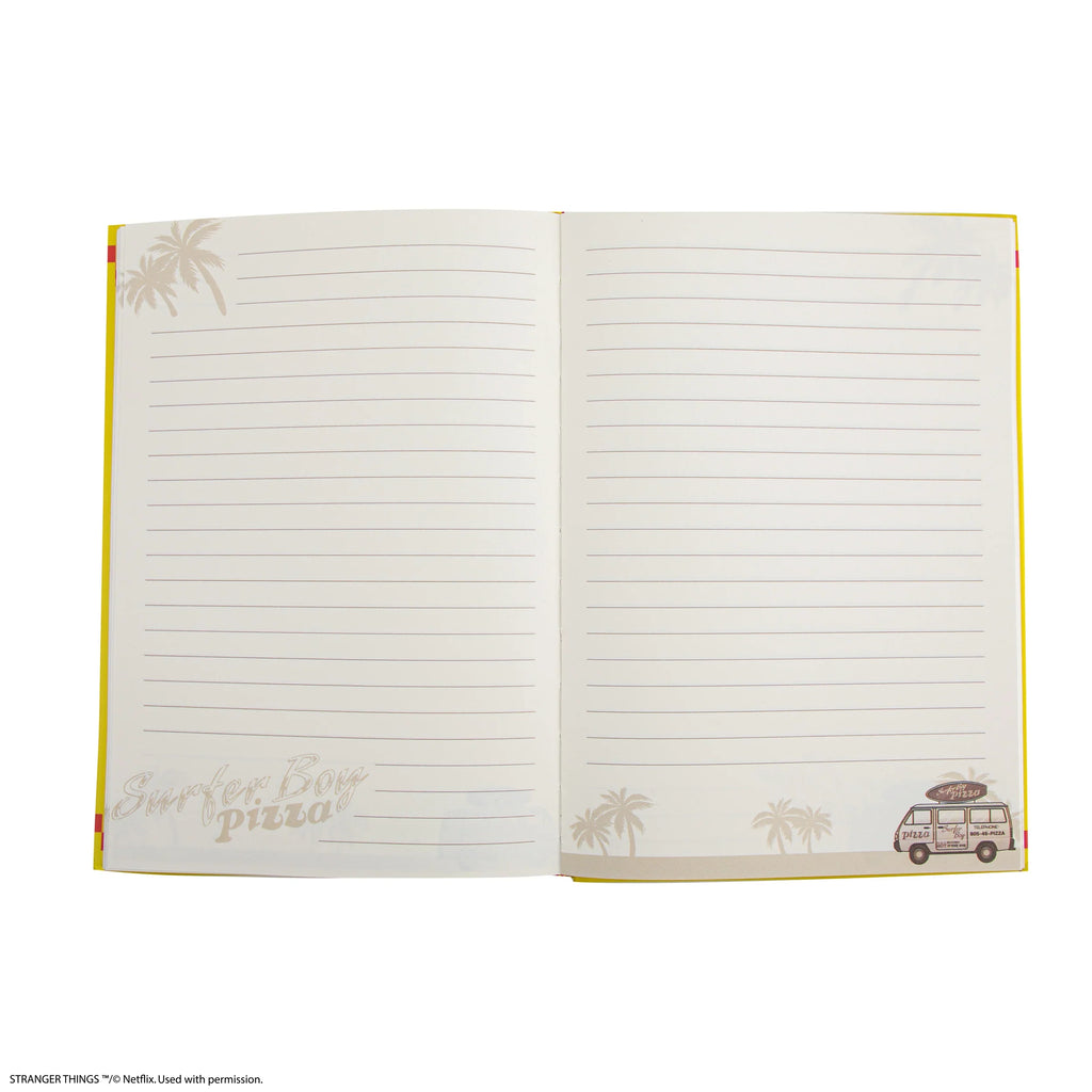 Surfer Boy Pizza Hardcover Notebook