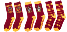 Load image into Gallery viewer, Set of 3 Gryffindor Socks