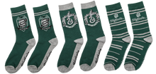 Load image into Gallery viewer, Set of 3 Slytherin Socks