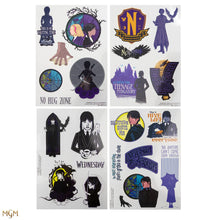 Load image into Gallery viewer, Set of 23 Wednesday Temporary Tattoos