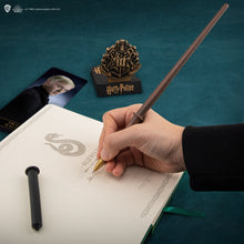Load image into Gallery viewer, Draco Malfoy Wand Pen with Stand &amp; Lenticular Bookmark