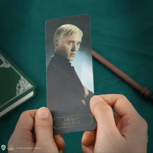 Load image into Gallery viewer, Draco Malfoy Wand Pen with Stand &amp; Lenticular Bookmark