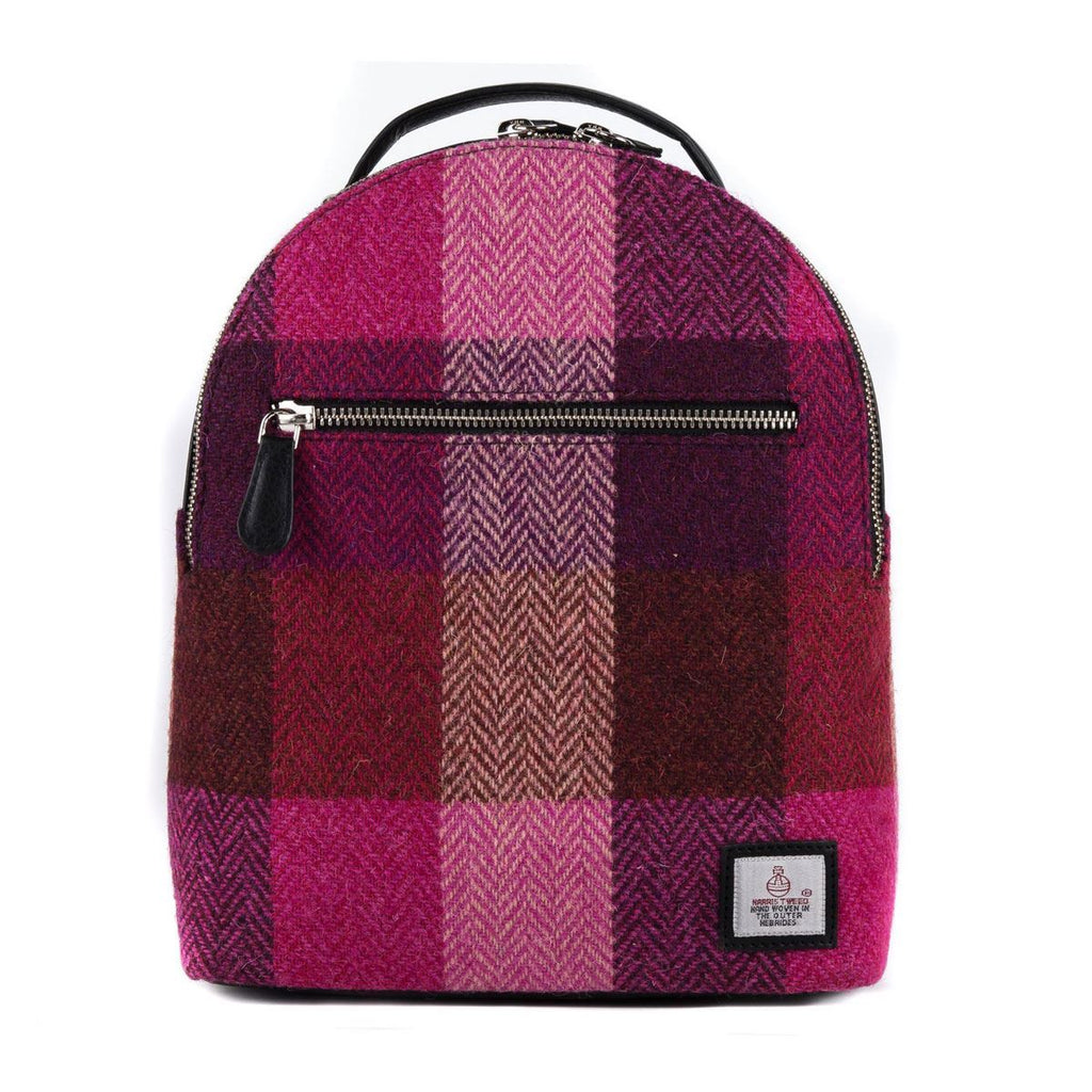 Harris Tweed Baby Backpack (Pink squares)