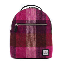 Load image into Gallery viewer, Harris Tweed Baby Backpack (Pink squares)