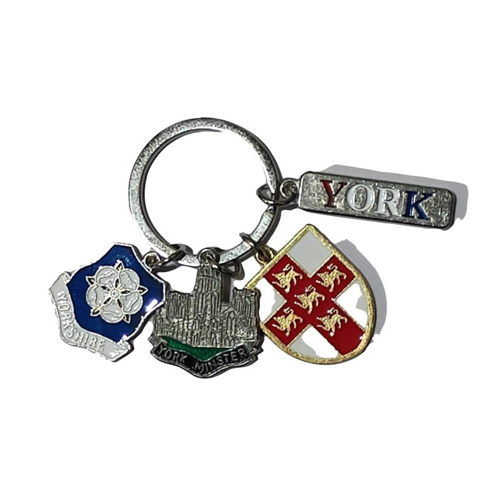 3 Charm York Keyring | uk souvenir