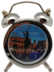 Silver Liverpool Royal Albert Dock Mini Alarm Clock