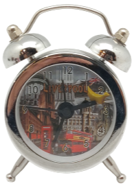 Silver Liverpool Collage Mini Alarm Clock