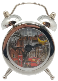 Silver Liverpool Collage Mini Alarm Clock