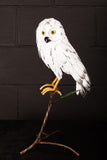 Metal Snowy Owl on Branch