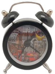 Black Liverpool Collage Mini Alarm Clock