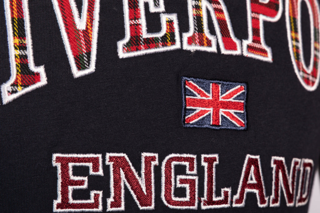 Liverpool Embroidered T-Shirt : Black - britishsouvenirs