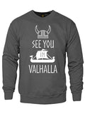 See You in Valhalla Viking Sweatshirt-Charcoal