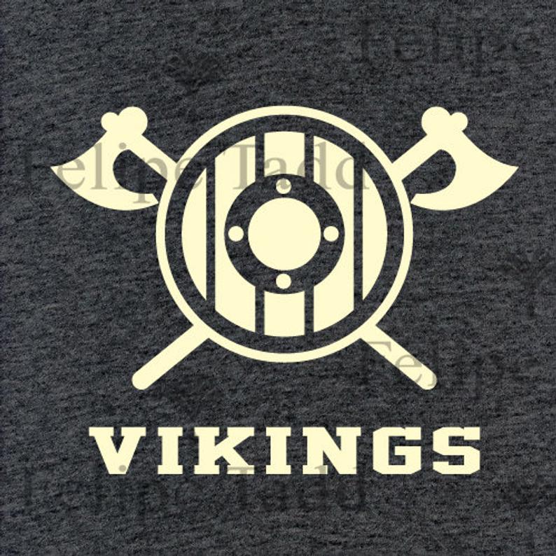 York Viking Embroidered Axe & Shield T-Shirt- Charcoal Melange -British souvenirs