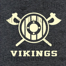 Load image into Gallery viewer, York Viking Embroidered Axe &amp; Shield T-Shirt- Charcoal Melange -British souvenirs