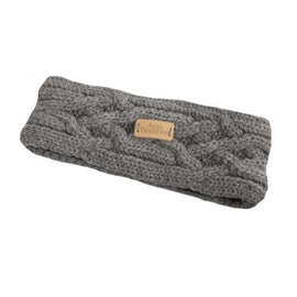 Aran Knit Headband Steel Grey
