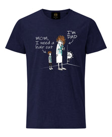 Mum I Need a Haircut-Navy T-shirt