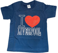Load image into Gallery viewer, I Love Liverpool Kids T-Shirt Navy