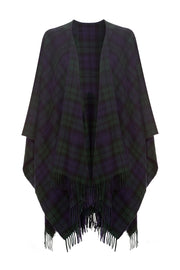 Lambswool cape / Ruana - Black Watch