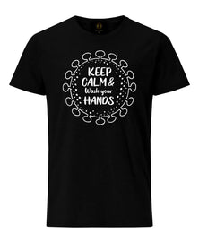 Keep Calm and Wash Your Hand - Black T-Shirt