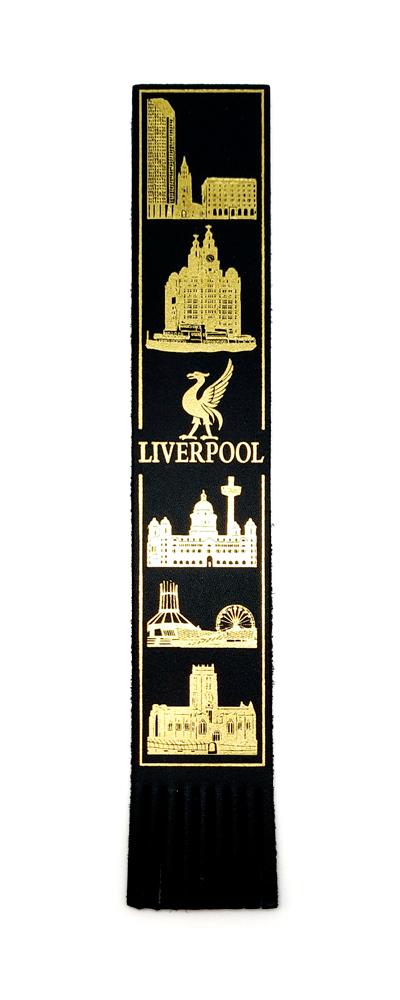Liverpool Leather Bookmark Black