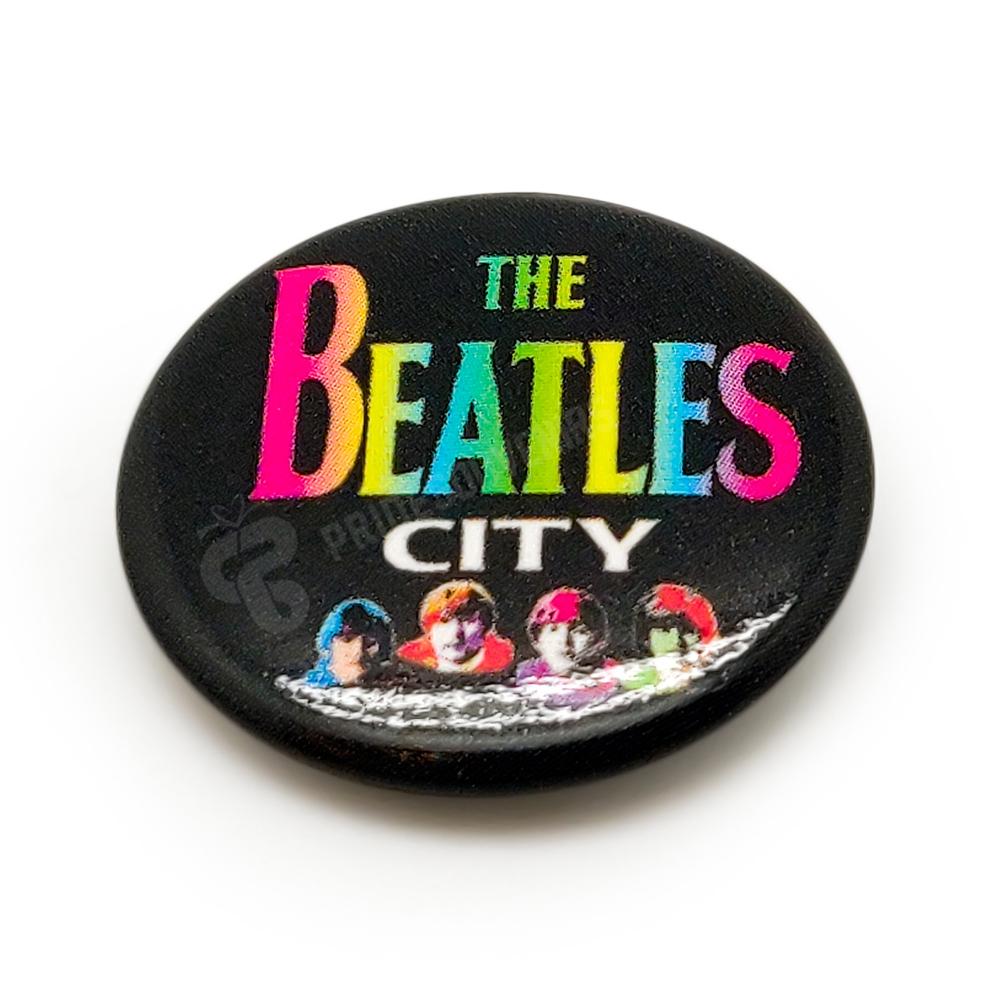 The Beatles City Button Badge - britishsouvenirs