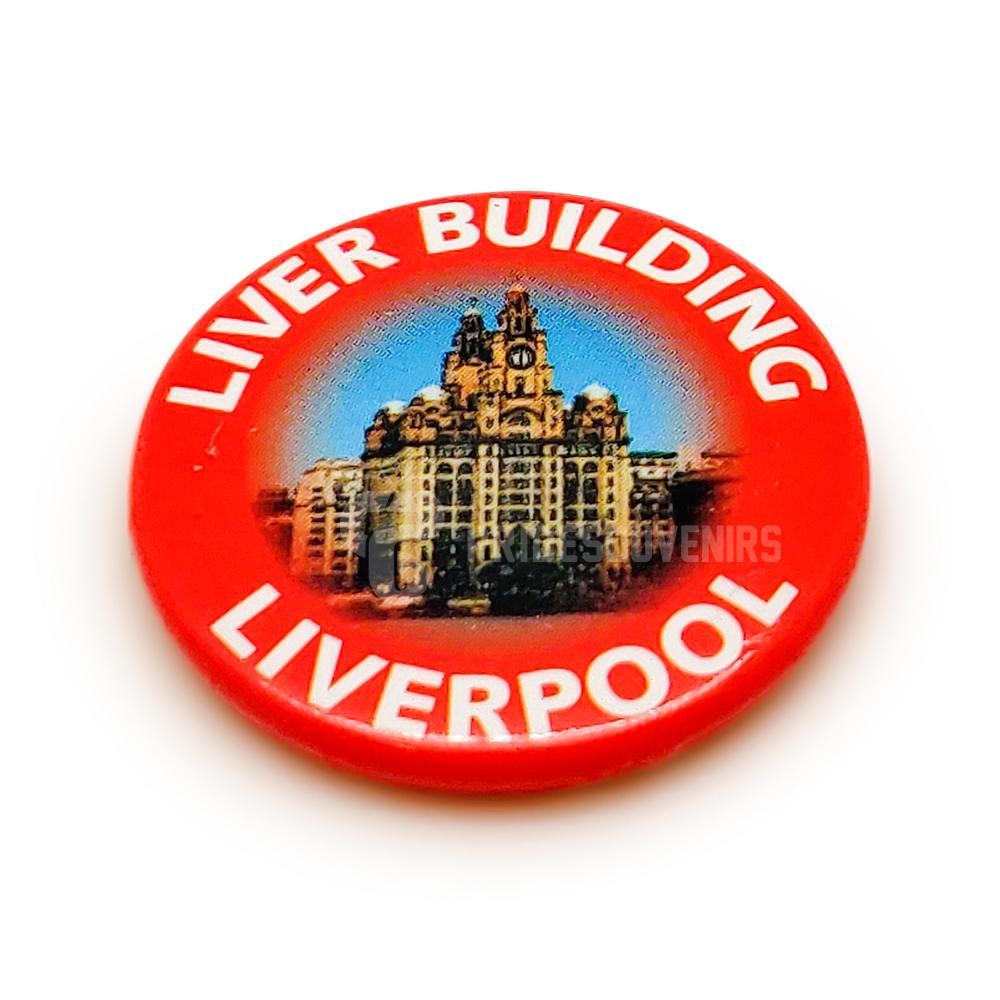 Liverpool Button Badge - Liver Building