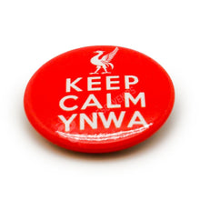 Load image into Gallery viewer, Liverpool Button Badge - Keep Calm YNWA